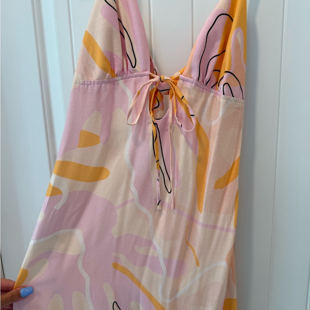 Stylish Pink and Orange Maxi Dress